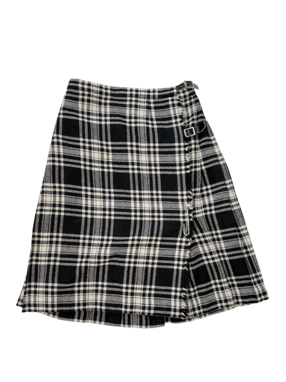 Westaway & Westaway Black & White Plaid Tartan Skirt made in Great Britain
